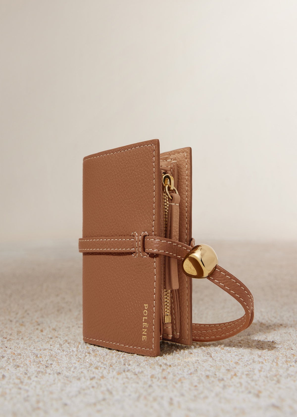 PLNE - Kayé Card Holder - Textured Duo Camel-1