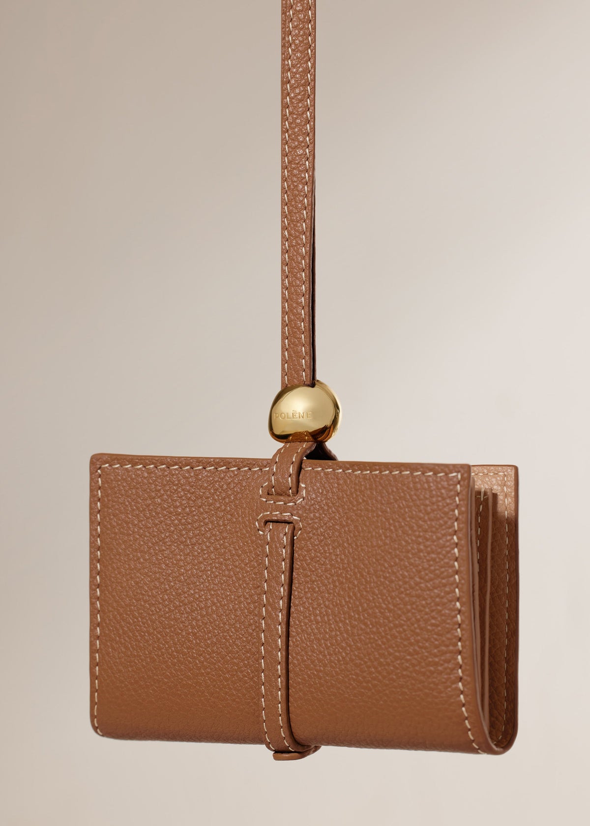 PLNE - Kayé Card Holder - Textured Duo Camel-2