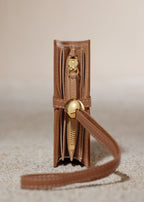 PLNE - Kayé Card Holder - Textured Duo Camel-3