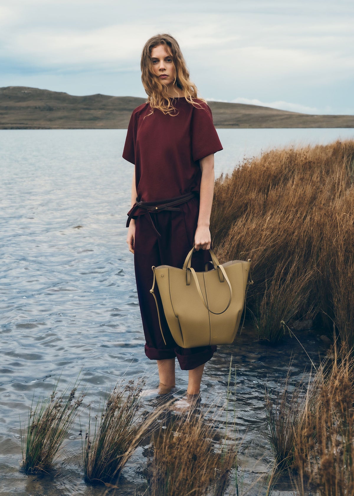PLNE - Cyme Tote - Textured Smoky Olive-2