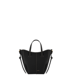 PLNE - Cyme Tote Nano - Textured Black with Ecru Stitching